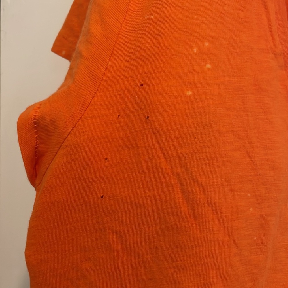 Polo Ralph Lauren Distressed Deep V-Neck Orange T-Shirt - Picture 10 of 13